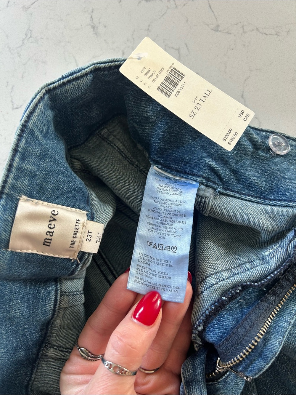 NWT Maeve Anthropologie The Colette High Rise Wide Legs Stretch Jeans Size 23T - Picture 6 of 15